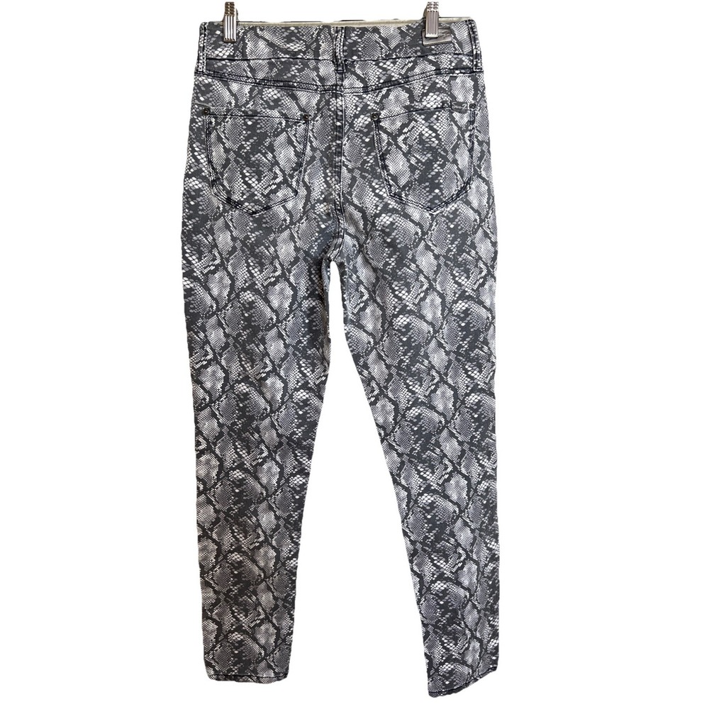 Seven7 Jeans Womens 8 Gray Snake Print Mid Rise Skinny Stretch Denim - Picture 3 of 7